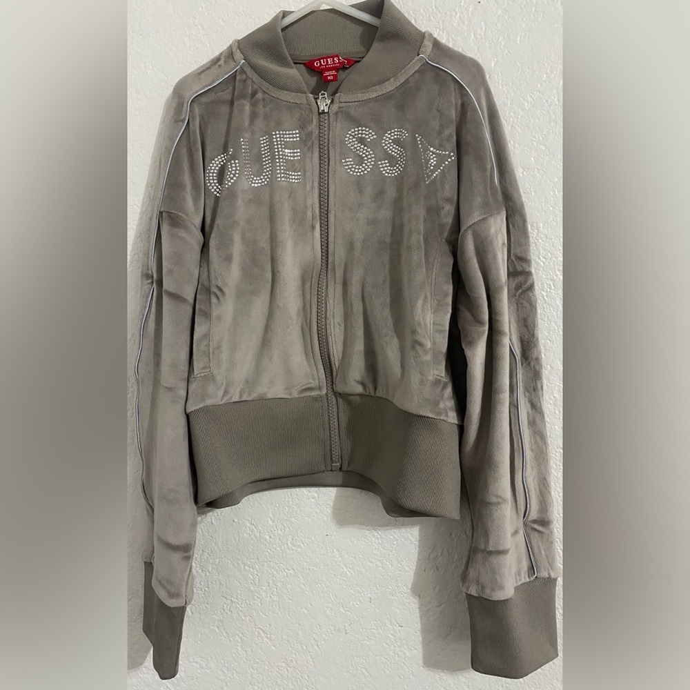 Guess Girl’s Gray Velvety Jacket  Size 10